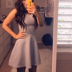 STRIPED SKATER DRESS